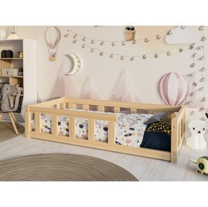 ELIS DESIGN Gyerekágy leesésgátlóval - alacsony ágy méret: 100 x 200 cm
