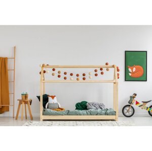 Akce postel domeček + ZDARMA rošt ágy méret: 100 x 200 cm