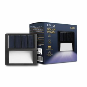 Zelux LED Szolár napelemes fali lámpa Fekete