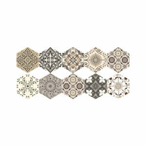 Floor Stickers Hexagons Luiza 10 db-os padlómatrica szett, 40 x 90 cm - Ambiance