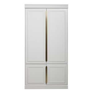 Világosszürke borovi fenyő ruhásszekrény klasszikus ajtóval 110x215 cm Organize – BePureHome