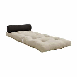 Szürkésbézs futon matrac 70x200 cm Wrap Linen Beige/Dark Grey – Karup Design