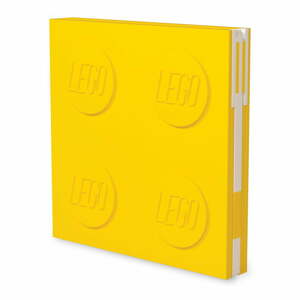 Sárga négyszögletes jegyzetfüzet zselés tollal, 15,9 x 15,9 cm - LEGO®