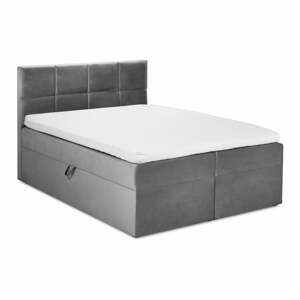 Szürke boxspring ágy tárolóhellyel 200x200 cm Mimicry – Mazzini Beds