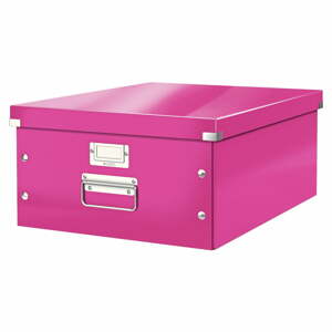 Rózsaszín fedeles karton tárolódoboz 37x48x20 cm Click&Store – Leitz