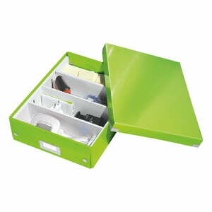 Zöld fedeles karton tárolódoboz 28x37x10 cm Click&Store – Leitz