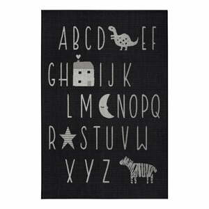 Letters fekete szőnyeg gyerekeknek, 80x150 cm - Ragami