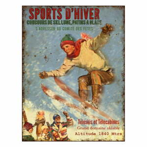 Fém falitábla 25x33 cm Sports d'Hiver – Antic Line