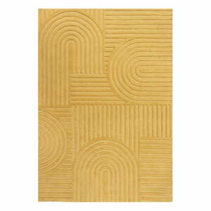 Zen Garden sárga gyapjú szőnyeg, 120 x 170 cm - Flair Rugs