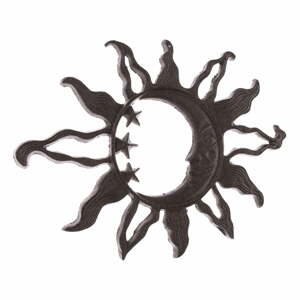 Sun fekete kültéri öntöttvas falidísz - Dakls