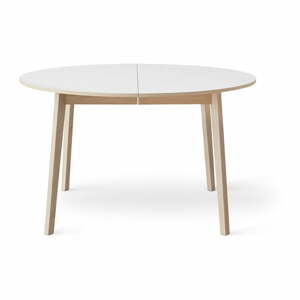 Single bővíthető étkezőasztal fehér asztallappal, Ø130 - Hammel