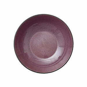 Premium lila-fekete agyagkerámia szervírozó tányér, ø 20 cm - Bitz