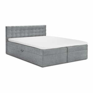 Szürke boxspring ágy tárolóhellyel 180x200 cm Jade – Mazzini Beds