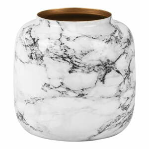 Marble fehér-fekete vas váza, magasság 19,5 cm - PT LIVING