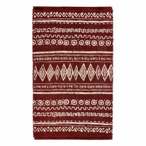 Ethnic piros-fehér pamut szőnyeg, 55 x 140 cm - Webtappeti