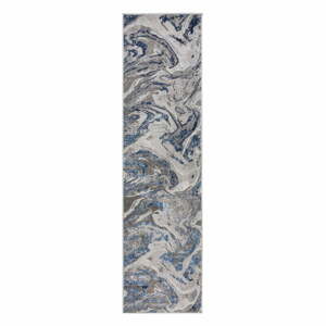 Marbled kék-szürke futószőnyeg, 80 x 300 cm - Flair Rugs