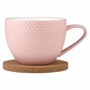 Rózsaszín porcelán bögre alátéttel 350 ml Abode - Ladelle