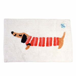 Piros-fehér fürdőszobai kilépő 83x52,5 cm Sausage Dog – Rex London