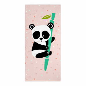 Világos rózsaszín gyerek fürdőlepedő 150x70 cm Panda – Moshi Moshi