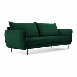 Sötétzöld bársony kanapé 160 cm Vienna – Cosmopolitan Design
