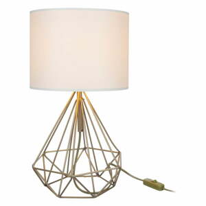 Krémszínű-aranyszínű asztali lámpa textil búrával (magasság 46,5 cm) Pena – Squid Lighting