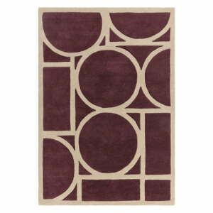 Sötétbarna gyapjú szőnyeg 200x290 cm Metro Plum – Asiatic Carpets