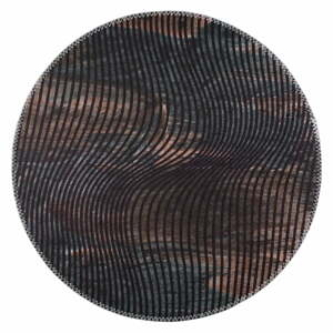 Fekete mosható kerek szőnyeg ø 80 cm – Vitaus