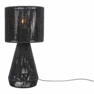 Fekete asztali lámpa papír zsinór búrával (magasság 40 cm)  Forma Cone – Leitmotiv
