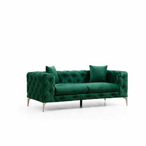 Sötétzöld bársony kanapé 197 cm Como – Artie