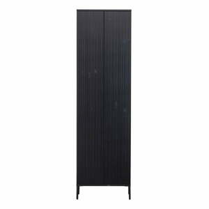 Fekete borovi fenyő szekrény 60x210 cm Gravure – WOOOD