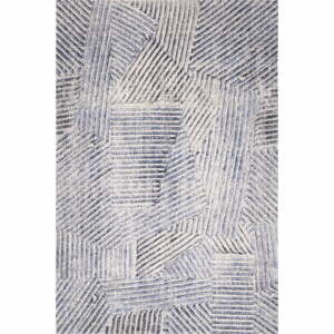 Világoskék gyapjú szőnyeg 160x240 cm Strokes – Agnella