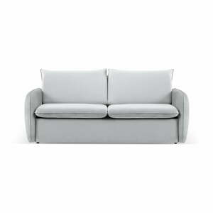Világosszürke bársony kinyitható kanapé 194 cm Vienna – Cosmopolitan Design