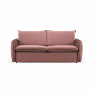 Rózsaszín bársony kinyitható kanapé 194 cm Vienna – Cosmopolitan Design