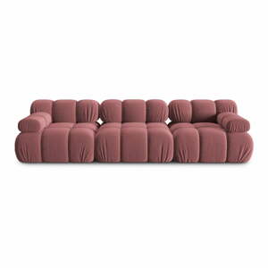 Rózsaszín bársony kanapé 282 cm Bellis – Micadoni Home
