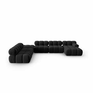 Fekete bársony kanapé 379 cm Bellis – Micadoni Home