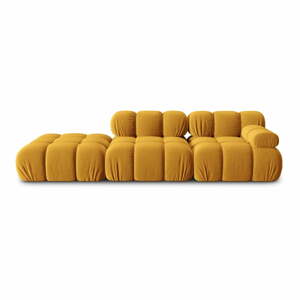 Sárga bársony kanapé 282 cm Bellis – Micadoni Home