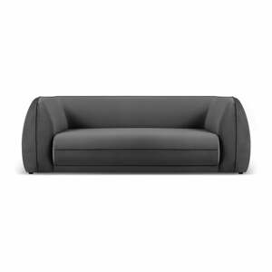 Sötétszürke bársony kanapé 225 cm Lando – Micadoni Home