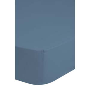 Kék pamut-szatén gumis lepedő, 90 x 200 cm - HIP