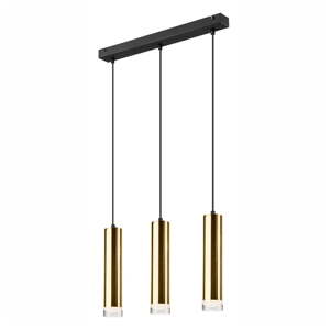 Diego fekete-aranyszínű függő mennyezeti lámpa 3 izzóval - LAMKUR