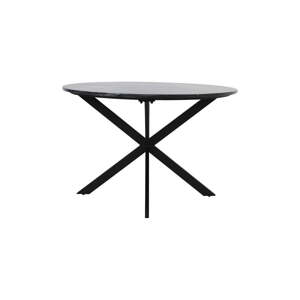 Fekete kerek étkezőasztal márvány dekoros asztallappal ø 120 cm Tomochi – Light & Living