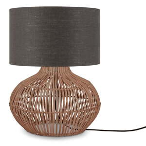 Sötétszürke-natúr színű asztali lámpa textil búrával (magasság 48 cm) Kalahari – Good&Mojo