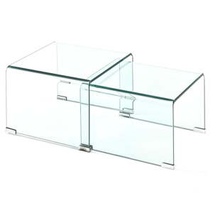 Üveg dohányzóasztal szett 2 db-os 44.5x49 cm Cristal – Tomasucci