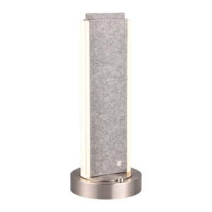 Szürke LED asztali lámpa hangvezérléssel-mobil alkalmazás vezérléssel, textil búrával (magasság 51 cm) Cicara – CINQUE