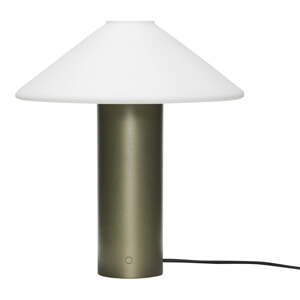 Sötétzöld asztali lámpa üveg búrával (magasság 40 cm) Orbit – Hübsch