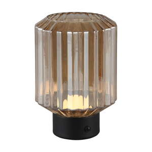 Fekete-bézs LED dimmelhető asztali lámpa üveg búrával (magasság 19,5 cm) Lord – Trio