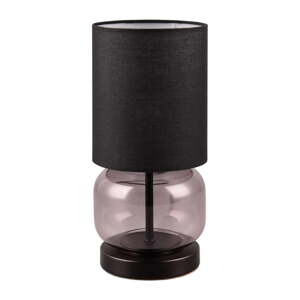 Fekete-lila asztali lámpa textil búrával (magasság 28,5 cm) Elio – Trio