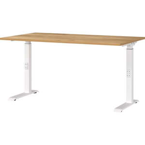 Íróasztal állítható magassággal, tölgyfa dekoros asztallappal 80x140 cm Downey – Germania