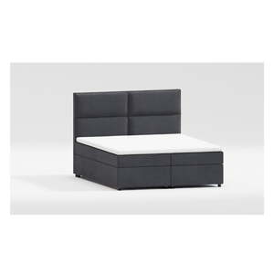 Szürke ágyneműtartós boxspring ágy 200x200 cm – Ropez