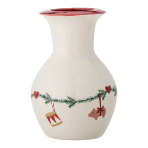 Fehér agyagkerámia váza karácsonyi mintával (magasság 16 cm) Yule – Bloomingville
