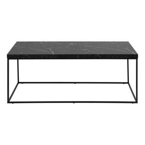 Fekete dohányzóasztal márvány dekoros asztallappal 55x110 cm Barossa – Actona